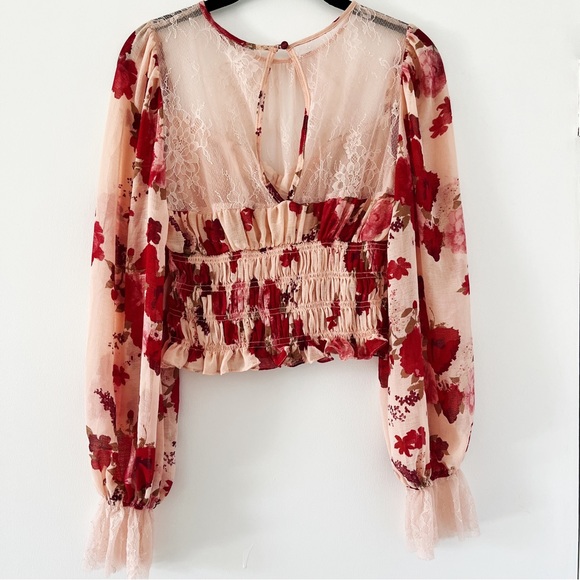 NWT Free People Daphne Blouse in Romantic Combo - XS - Picture 5 of 10